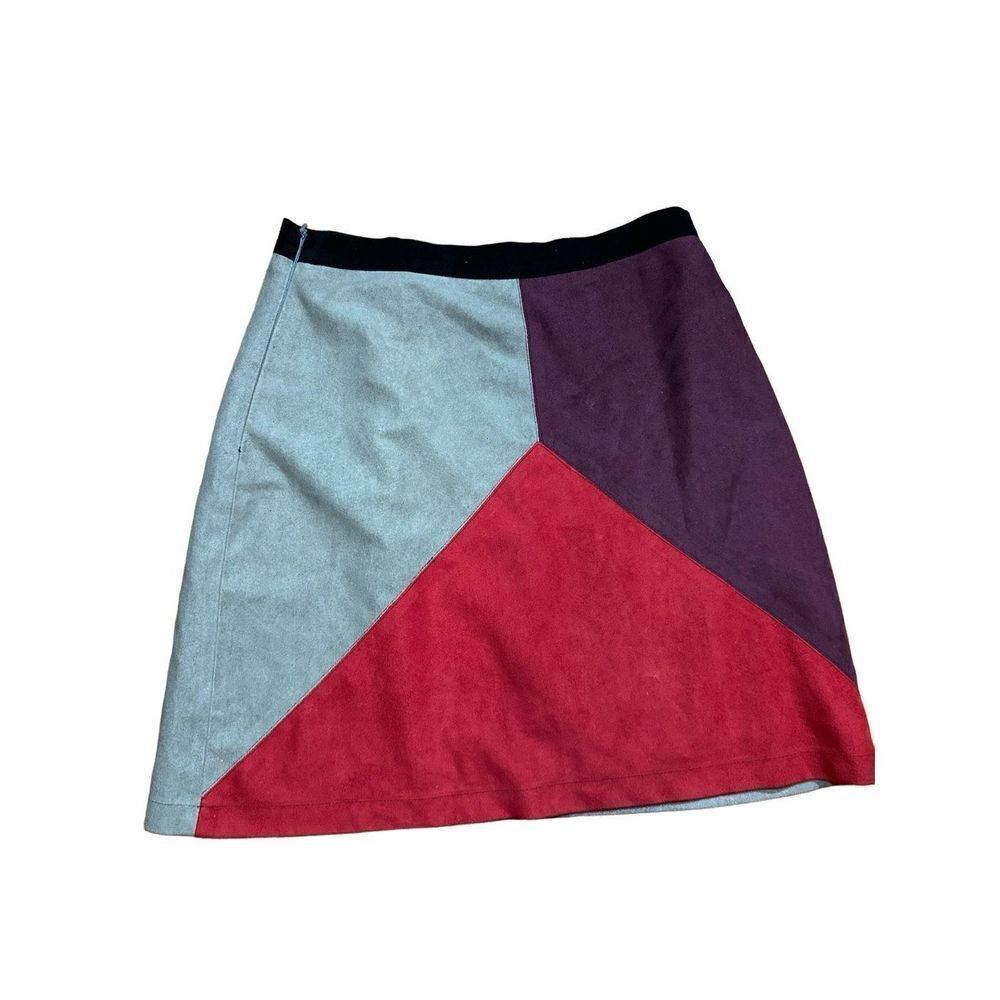 Sister Jane faux suede multicolor straight skirt sz S